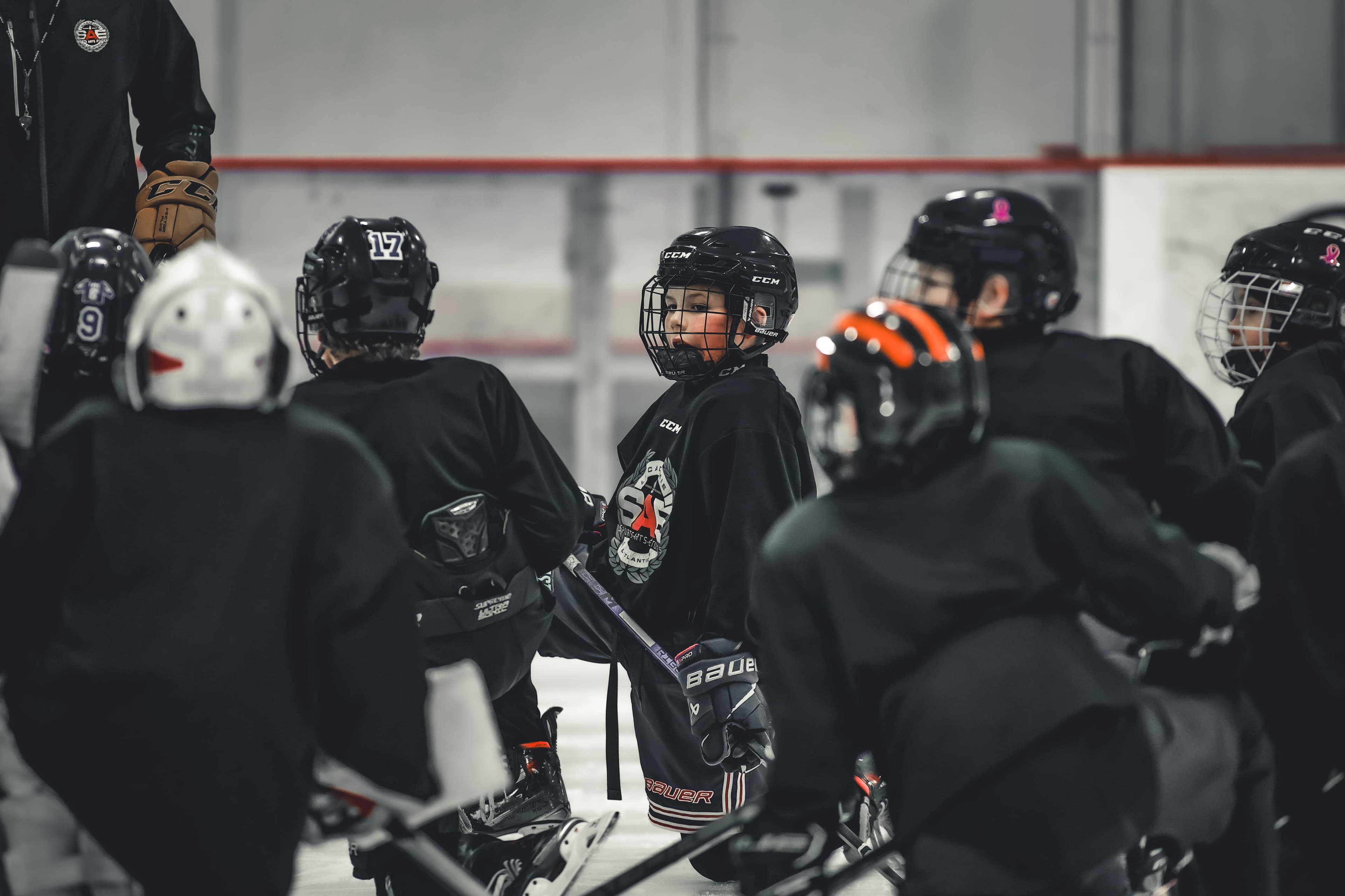 SAE Academy athletes on ice